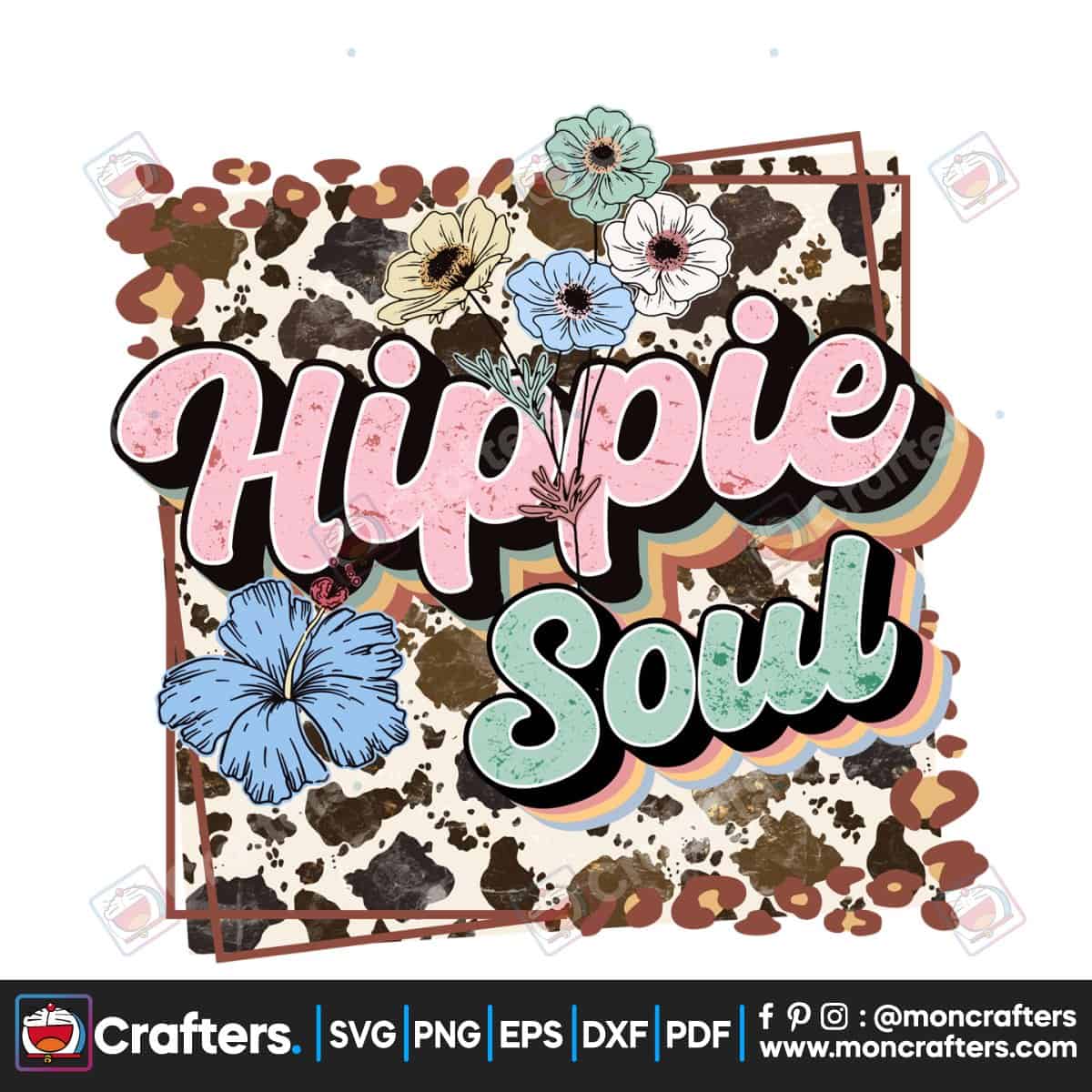 Western Hippie Soul Flower Sublimation Instant Download