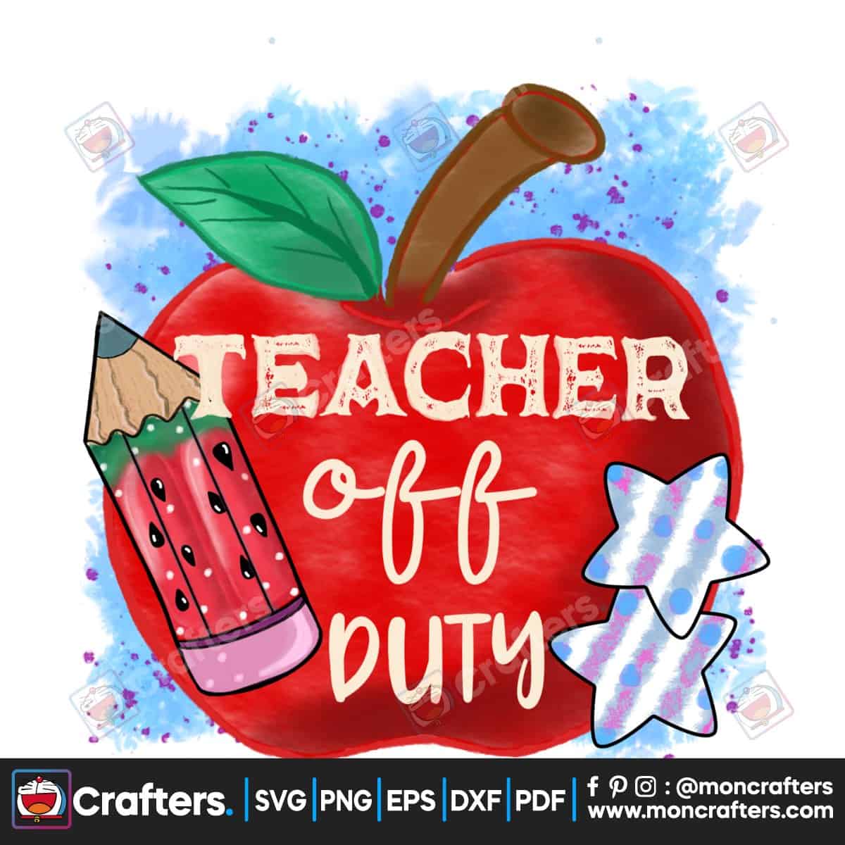 Teacher off Duty PNG, Bye Bye School Instant Download