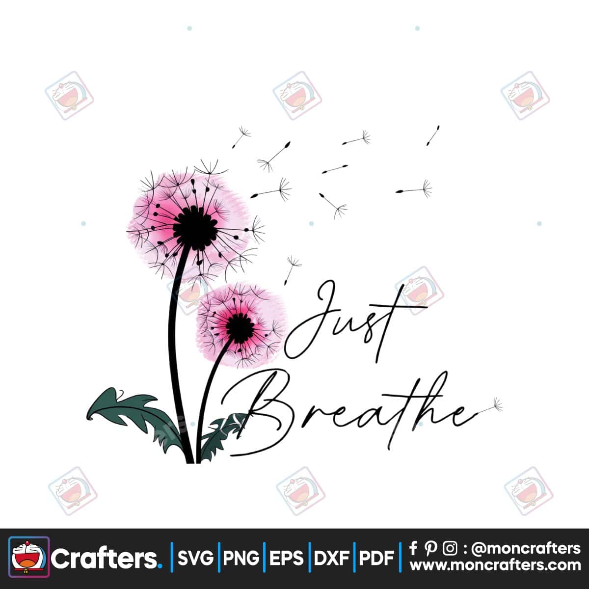 Just Breathe Clipart PNG Digital Download Instant Download