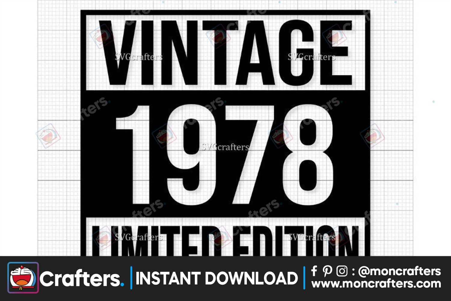 Vintage 1978 Svg Png, 44th Birthday Svg Digital Download Instant Download