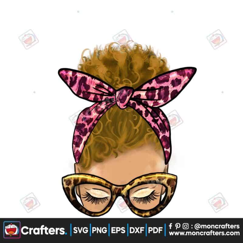 Messy Bun Sublimation, Messy Bun Clipart Instant Download