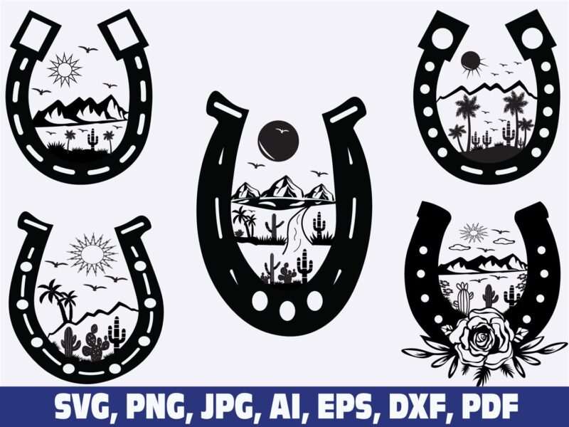 horseshoe-and-desert-scene-svg