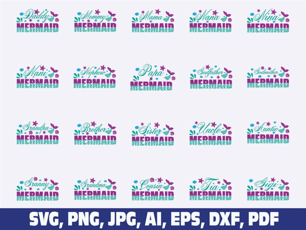 family-mermaid-birthday-svg