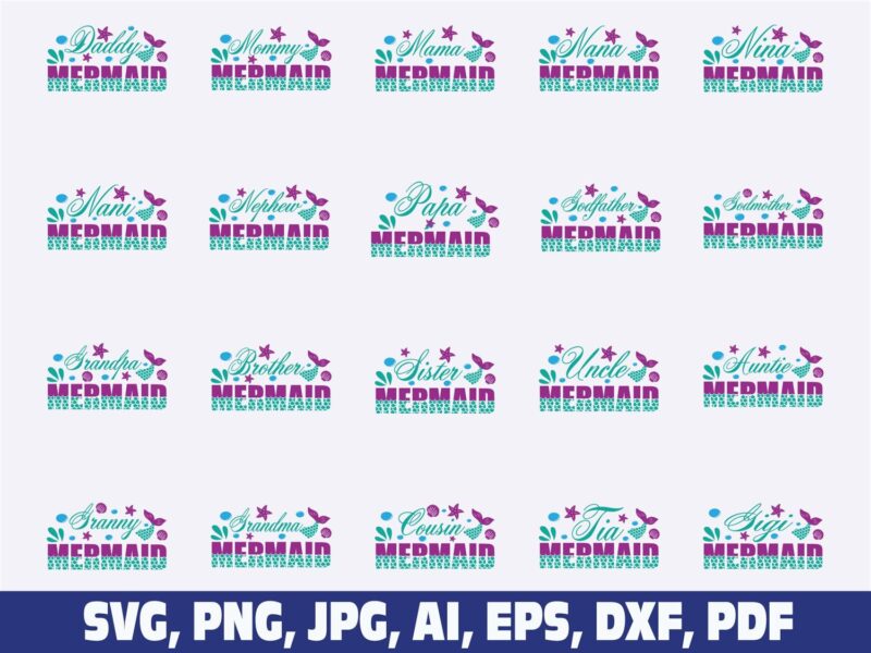 family-mermaid-birthday-svg
