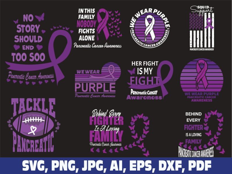 pancreatic-cancer-ribbon-svg-png-bundle