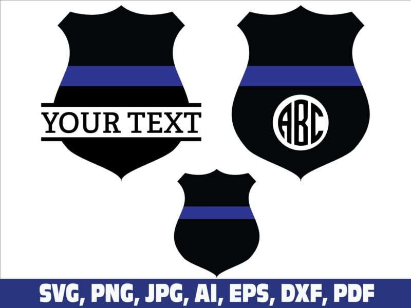police-badge-split-monogram-name-frame