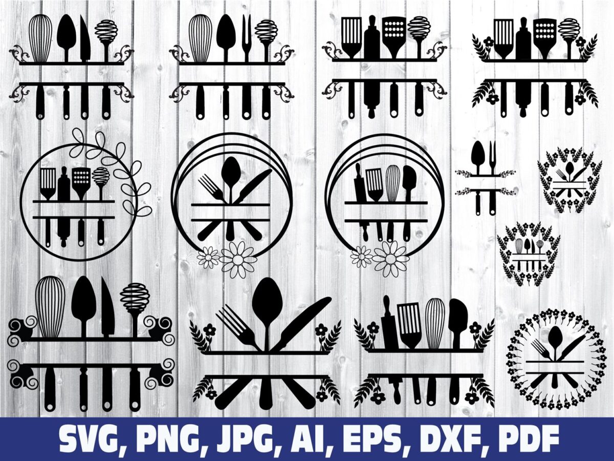 kitchen-split-frame-svg-kitchen-svg-cooking-svg-kitchen-monogram-svg