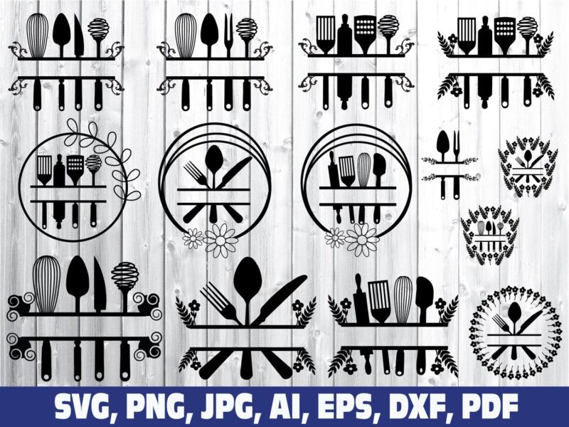 kitchen-split-frame-svg-kitchen-svg-cooking-svg-kitchen-monogram-svg