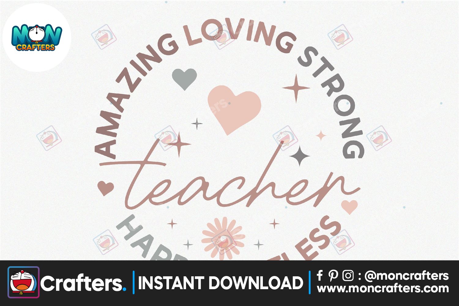 Amazing Loving Strong Happy Selfless Teacher SVG Instant Dowload