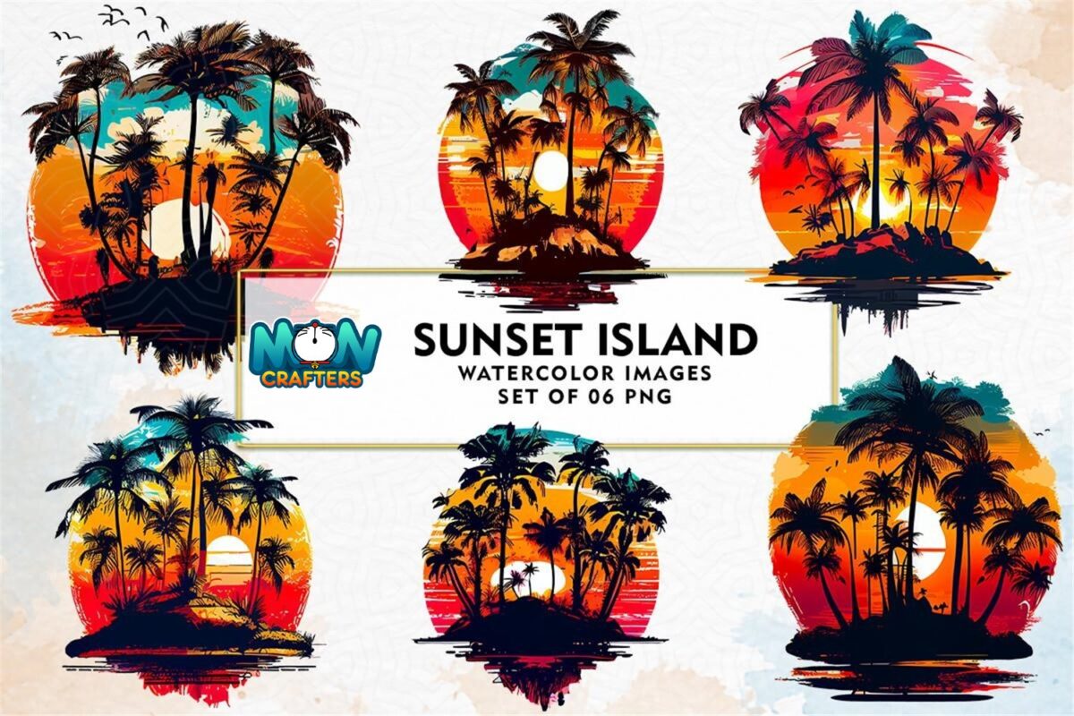 sunset-island-watercolor-sublimation