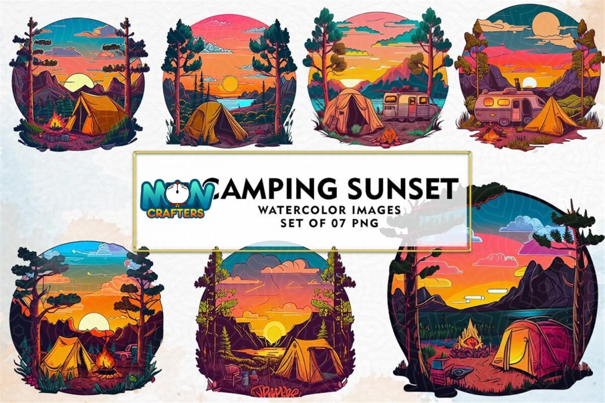 camping-sunset-watercolor-sublimation