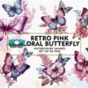 retro-pink-floral-butterfly-watercolor