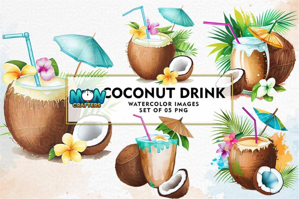 coconut-drink-watercolor-sublimation