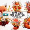 cute-mom-and-baby-fox-watercolor-clipart