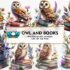 owl-and-books-watercolor-sublimation