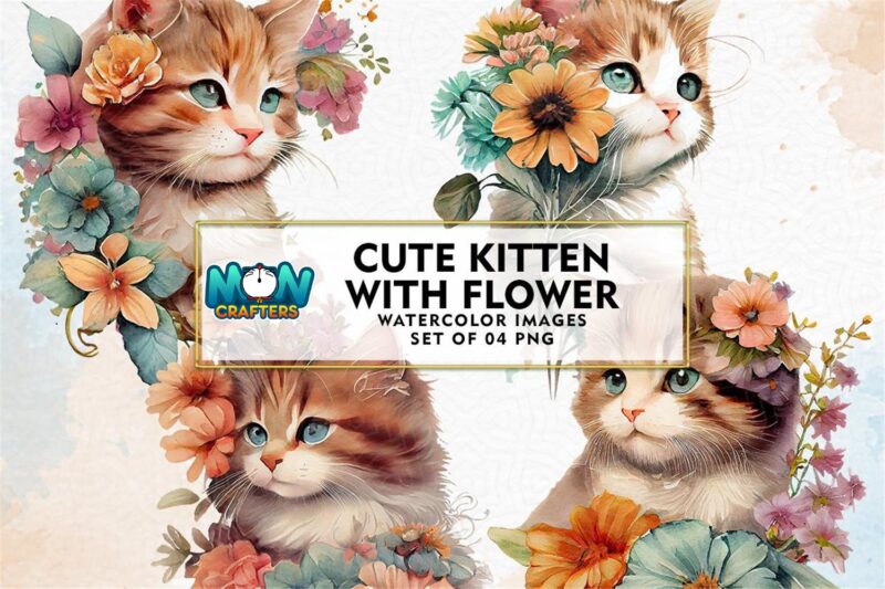 cute-kitten-with-flower-watercolor