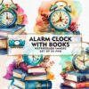 vintage-alarm-clock-with-books-clipart