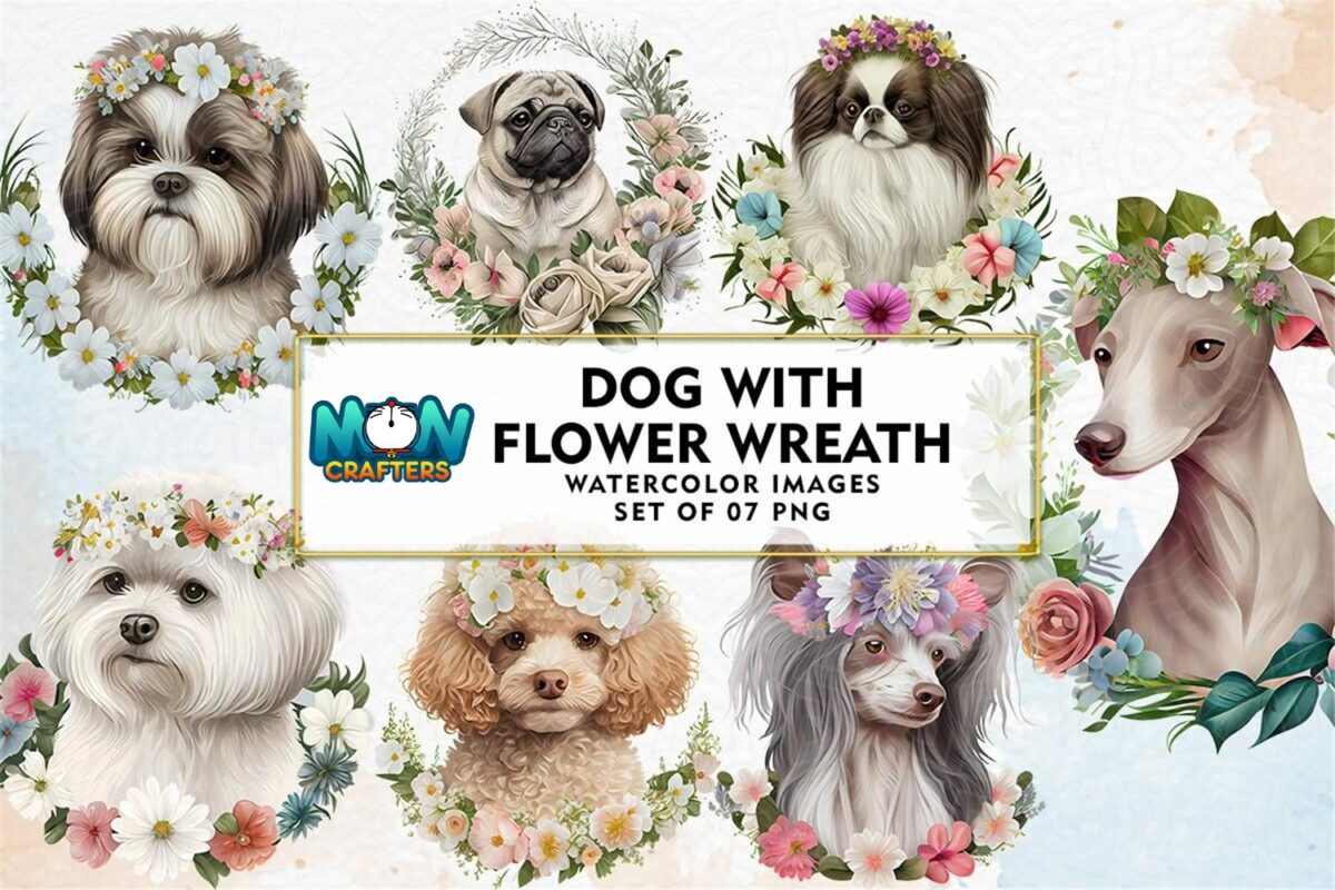 dog-flower-wreath-bundle-sublimation