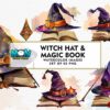 witch-hat-and-magic-book-watercolor