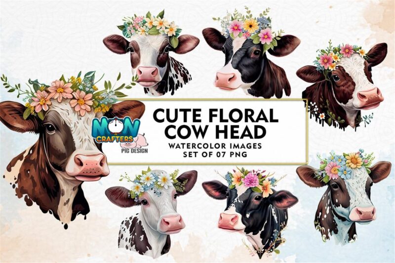 cute-floral-cow-head-watercolor-clipart