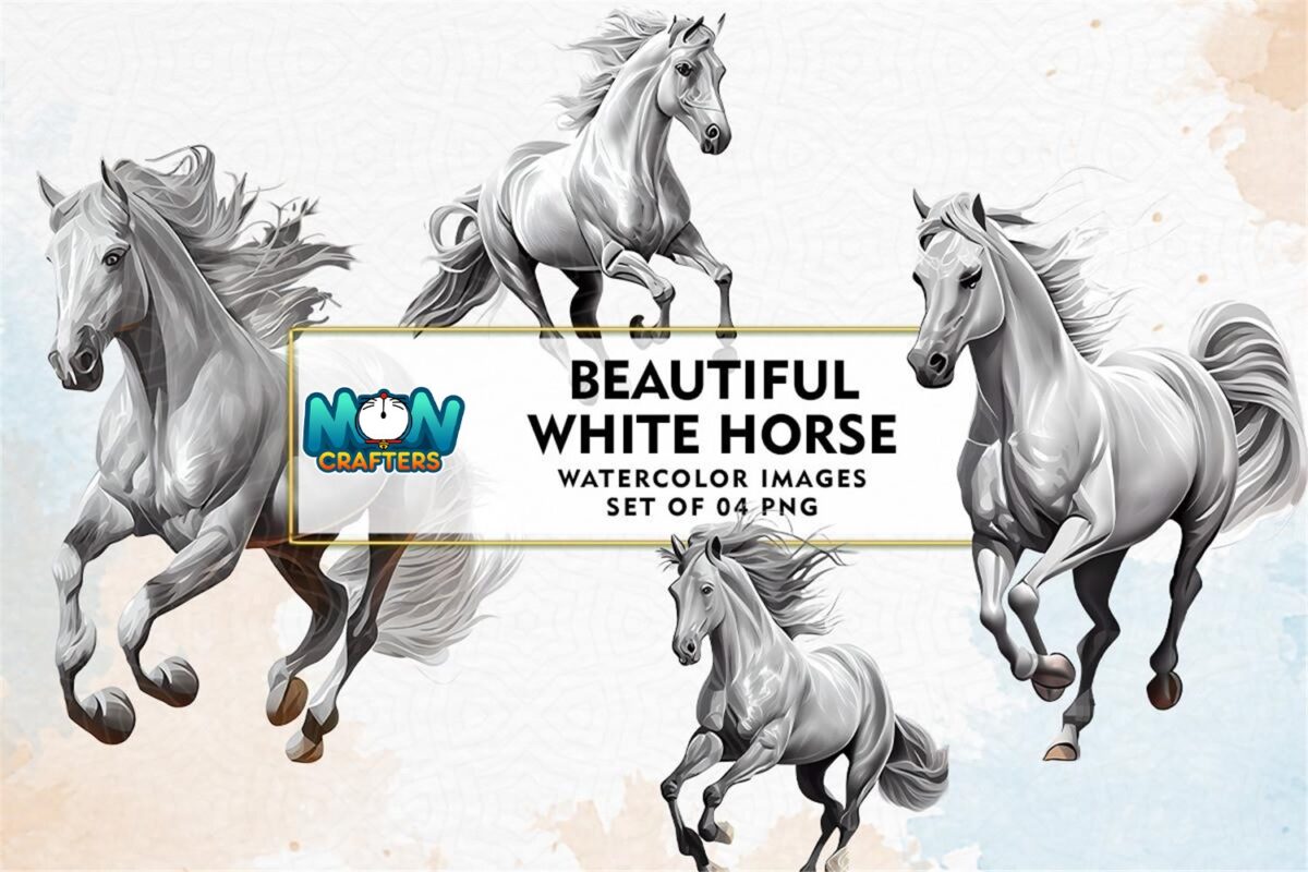 beautiful-white-horse-watercolor-clipart