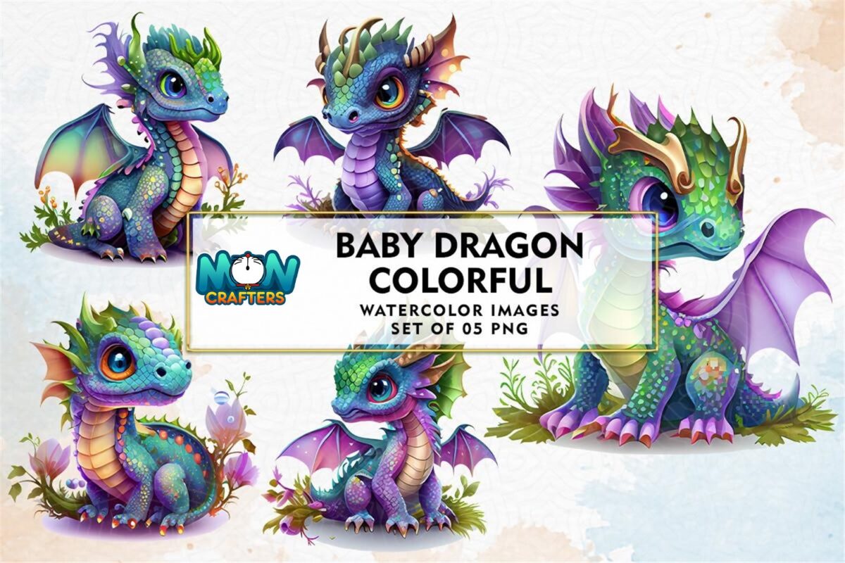 baby-dragon-colorful-watercolor-clipart