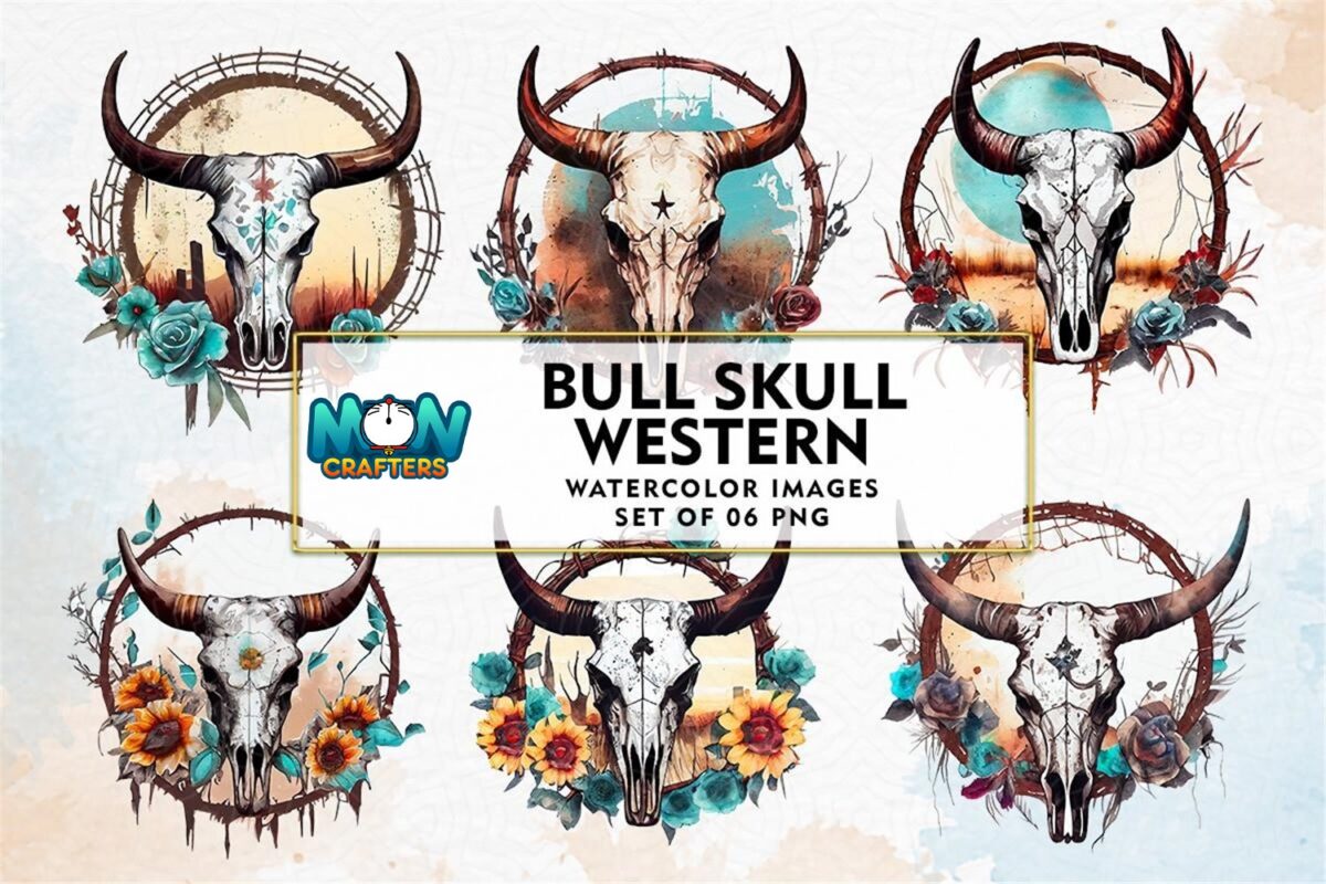 bull-skull-western-watercolor-clipart