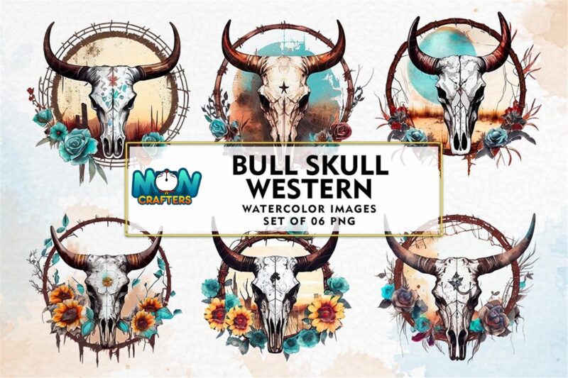 bull-skull-western-watercolor-clipart