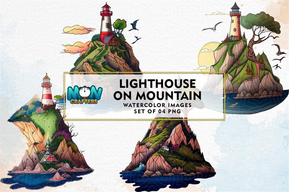 lighthouse-on-mountain-watercolor