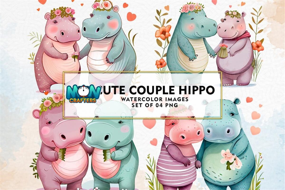cute-couple-hippo-watercolor-sublimation