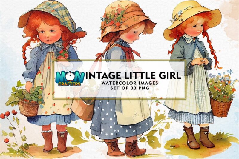 vintage-little-girl-watercolor-clipart