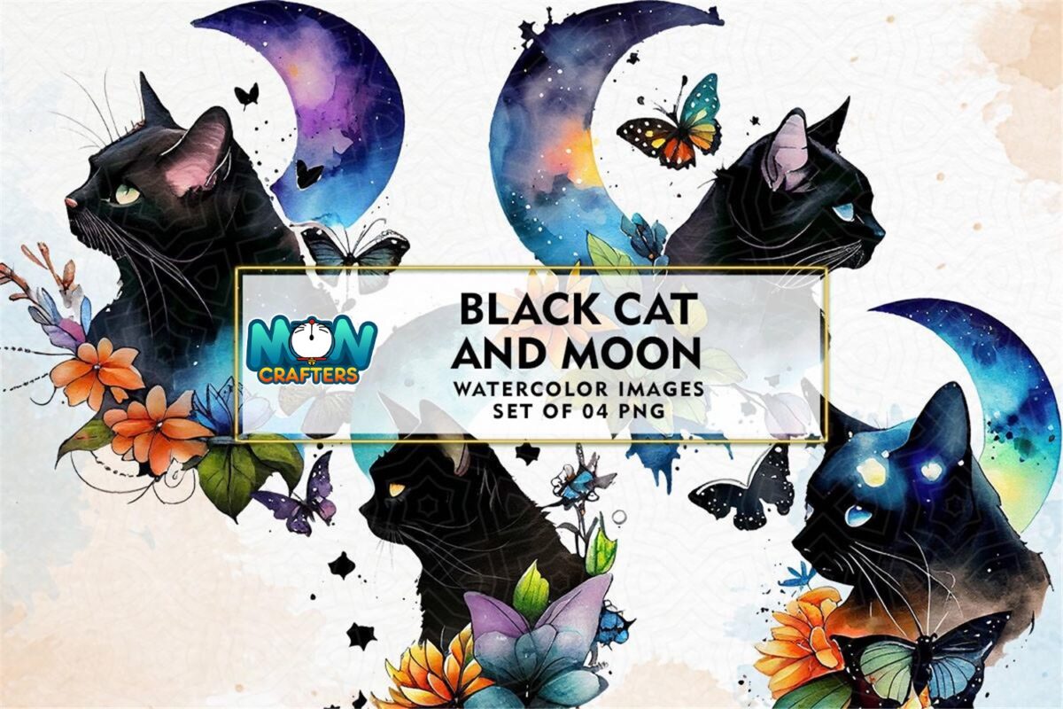 black-cat-and-moon-watercolor-clipart