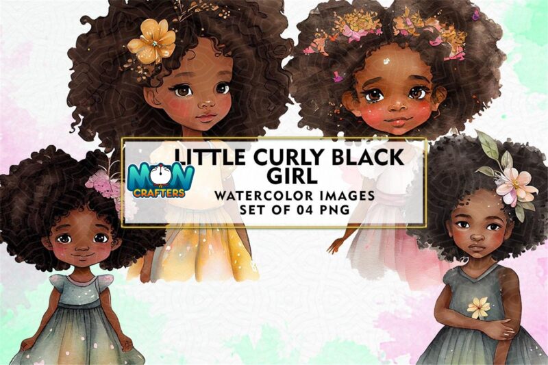 little-curly-black-girl-watercolor