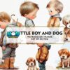 little-boy-and-dog-watercolor-clipart