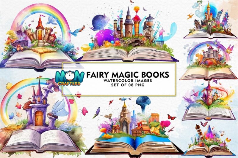 fairy-magic-books-sublimation-clipart