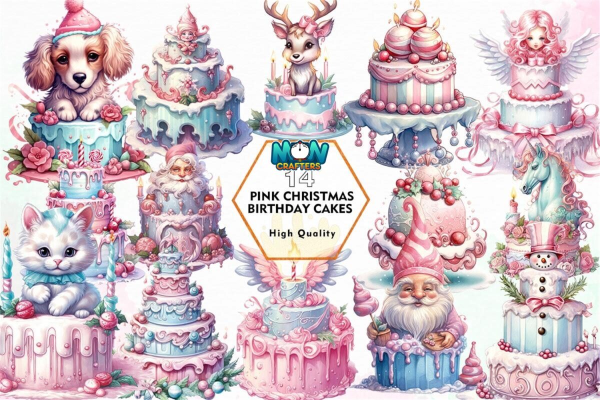 pink-christmas-birthday-cake-clipart-png