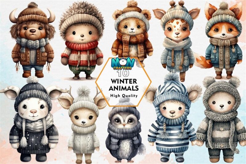 winter-animals-sublimation-clipart-png