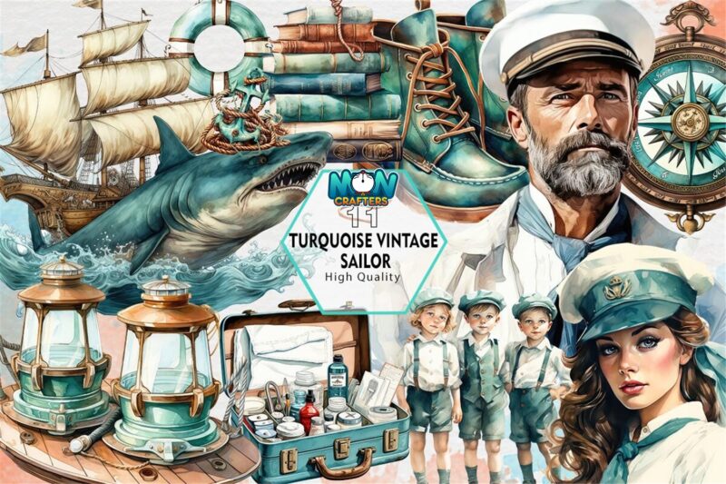 turquoise-vintage-sailor-clipart-png