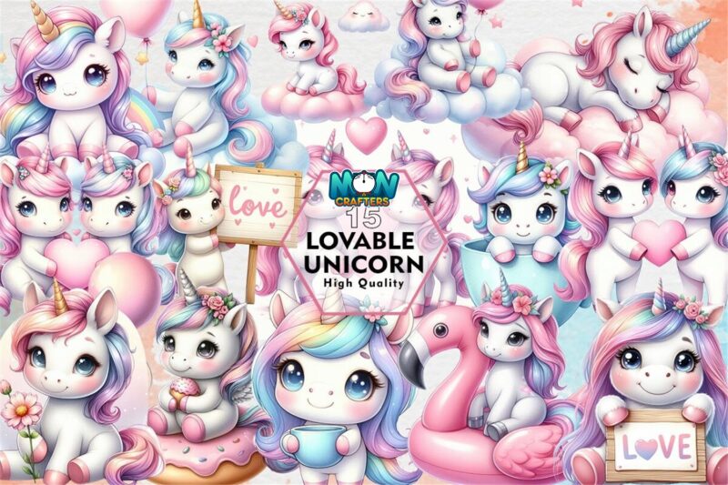 lovable-unicorn-sublimation-clipart-png