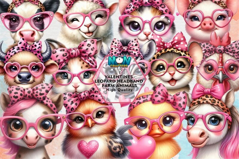 valentines-leopard-headband-farm-animals