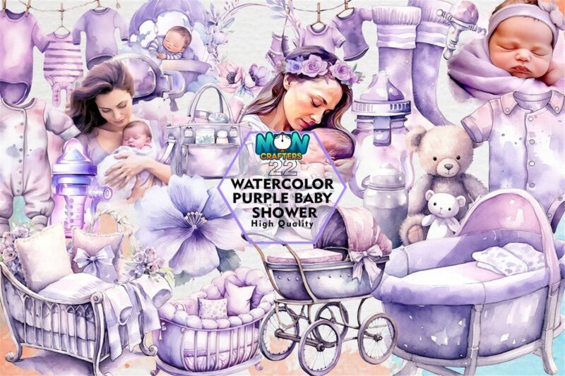 watercolor-purple-baby-shower-clipart