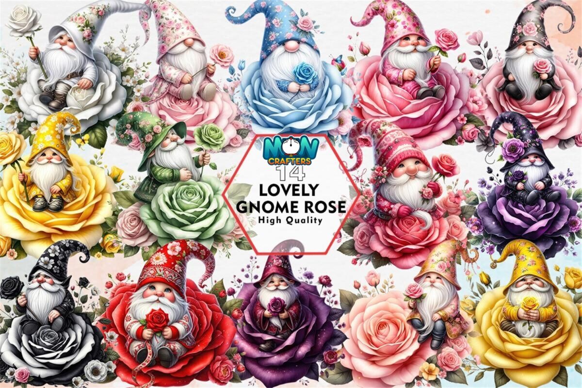 lovely-gnome-rose-sublimation-clipart