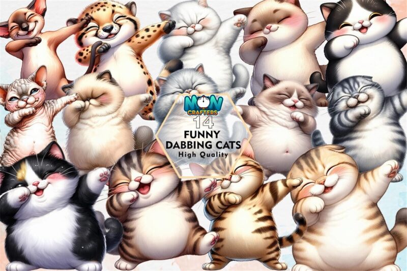 funny-dabbing-cats-sublimation-clipart
