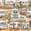 camping-van-in-the-desert-clipart-png