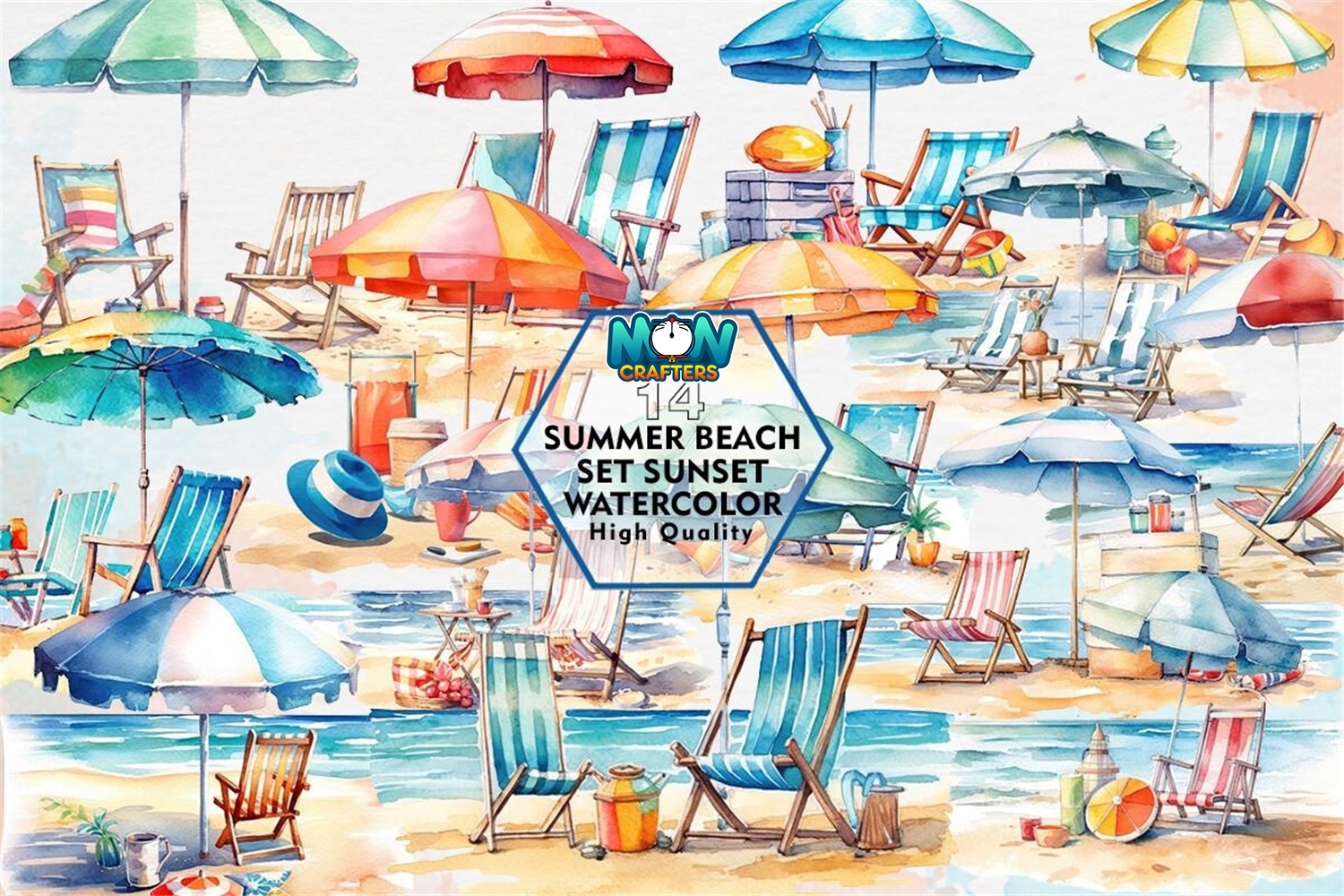 summer-beach-set-sunset-watercolor