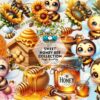 sweet-honey-bee-collection-clipart-png