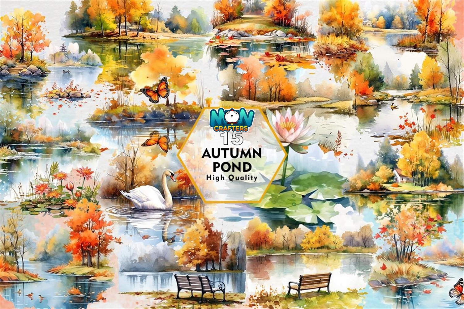 autumn-pond-sublimation-clipart-png