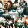 double-exposure-woodland-animal-clipart