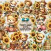 teddy-bear-with-sunflower-clipart-png