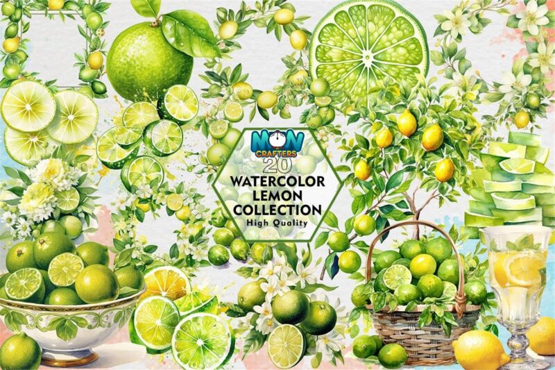 watercolor-lemon-collection-clipart-png